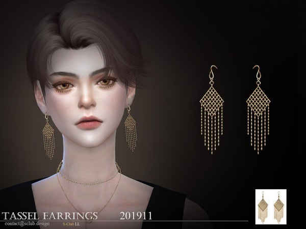  The Sims Resource: Earrings 201911 by S Club