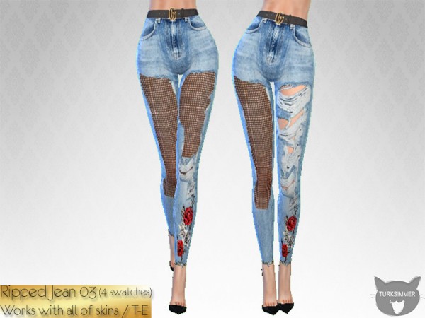 The Sims Resource: Ripped Jean 03 by turksimmer