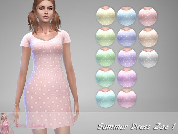  The Sims Resource: Summer Dress Zoe 1 by Jaru Sims