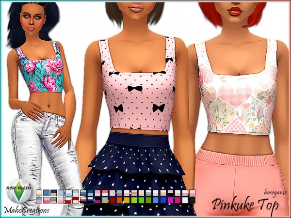  The Sims Resource: Top Pinkuke by MahoCreations