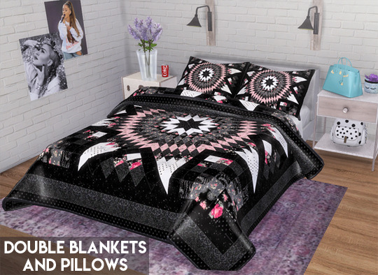  Descargas Sims: Double Blankets and Pillows