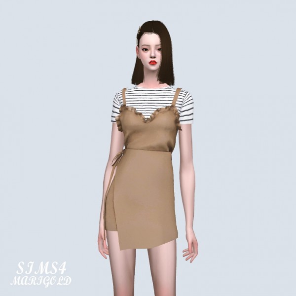  SIMS4 Marigold: Lovely wrap mini dress with t
