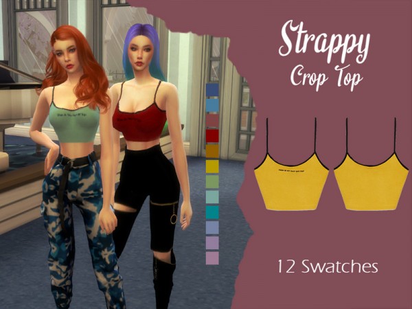  The Sims Resource: Strappy Crop Top by Lisaminicatsims