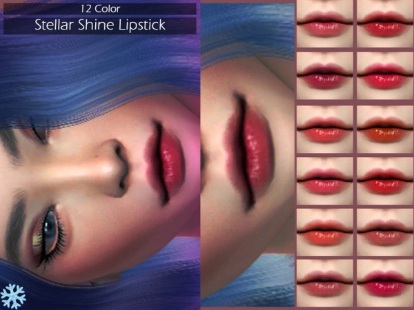  The Sims Resource: Stellar Shine Lipstick by Lisaminicatsims
