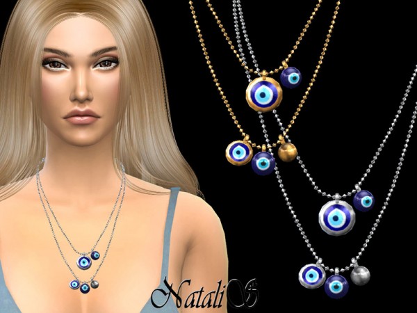  The Sims Resource: Evil eyes beads necklace by NataliS