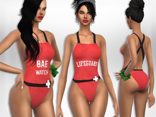  The Sims Resource: Lifeguard Swimsuit by Puresim