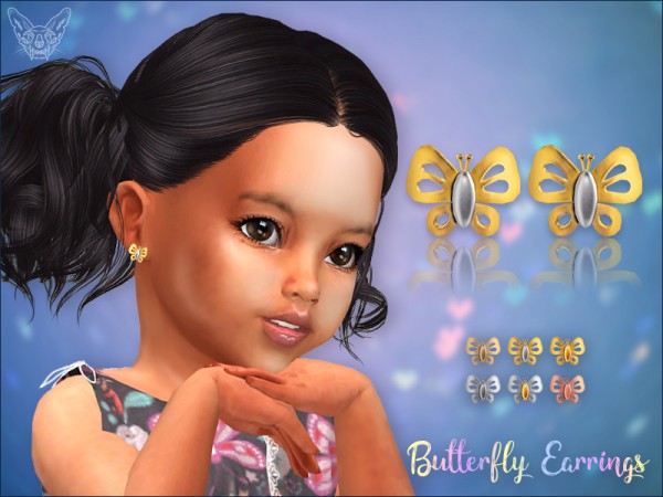  Giulietta Sims: Golden Butterfly Stud Earrings For Toddlers