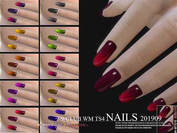  The Sims Resource: Nails 201909 by S Club