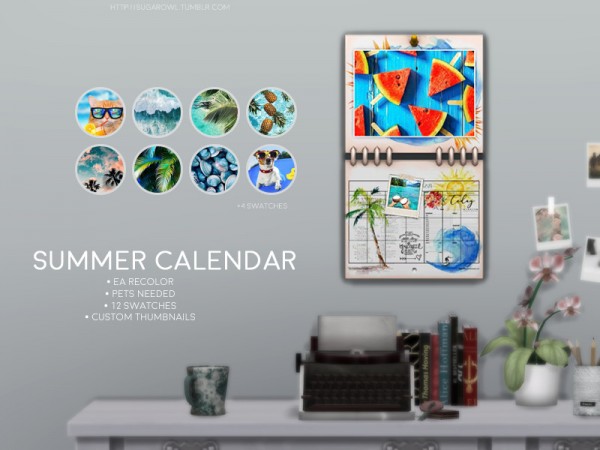  The Sims Resource: Summer calendar by sugar owl