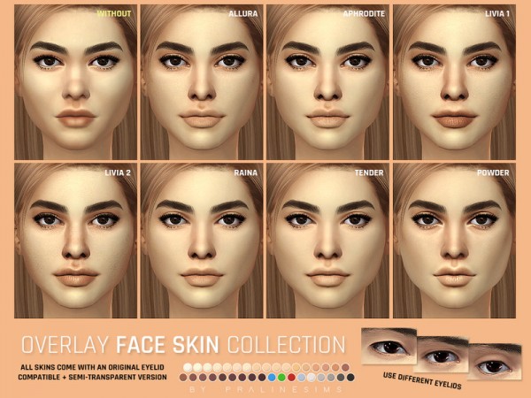  The Sims Resource: Overlay Face Skin Collection by Pralinesims