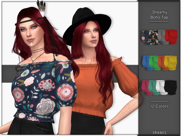  The Sims Resource: Dreamy Boho Top by OranosTR