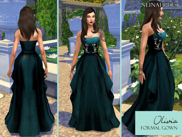  The Sims Resource: Oliva Formal Dress by neinahpets