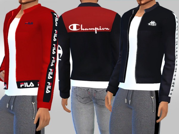  The Sims Resource: Men Brand Athletic and Casual Jackets by Saliwa