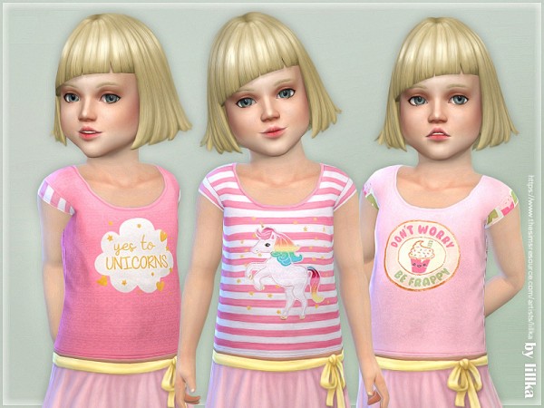  The Sims Resource: T Shirt Toddler Girl P10 by lillka