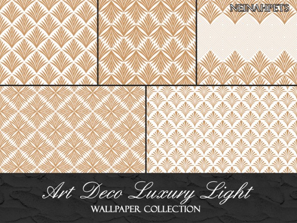  The Sims Resource: Art Deco Luxury Wallpaper Light Collection by neinahpets