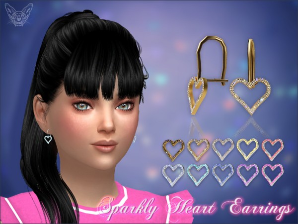  Giulietta Sims: Sparkly Heart Earrings For Kids