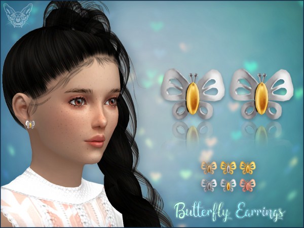  Giulietta Sims: Golden Butterfly Stud Earrings For Kids