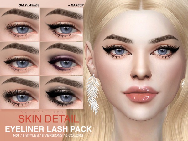  The Sims Resource: Skin Detail Lash Pack N01 by Pralinesims