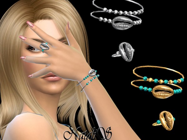  The Sims Resource: Shell bracelets (with ring) by NataliS