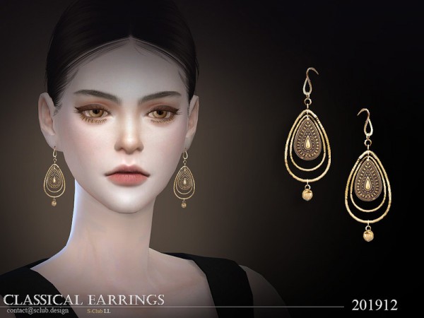  The Sims Resource: Earrings 201912 by S club