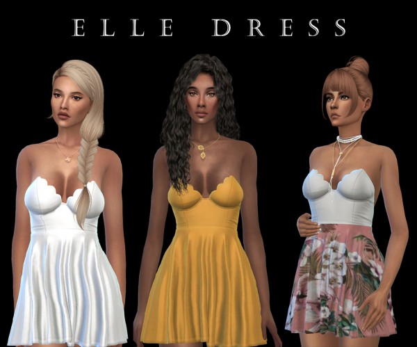 Leo 4 Sims: Elle Dress Recolored