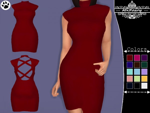  The Sims Resource: Criss cross Backless Dress by MsBeary