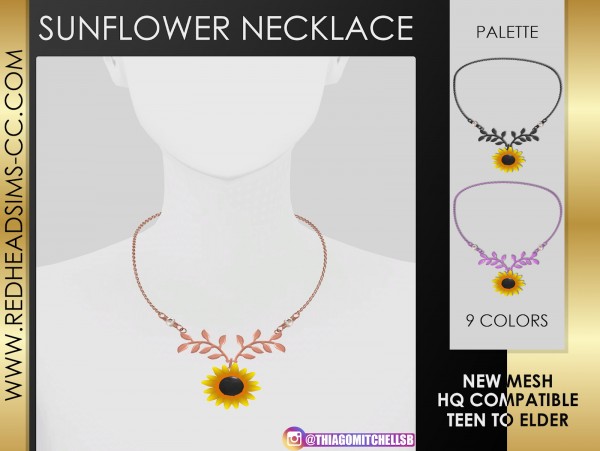  Red Head Sims: Sunflower necklace
