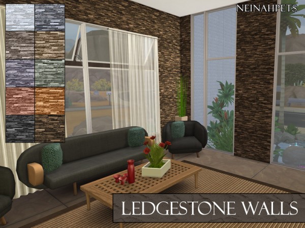  The Sims Resource: Ledgestone Walls by neinahpets