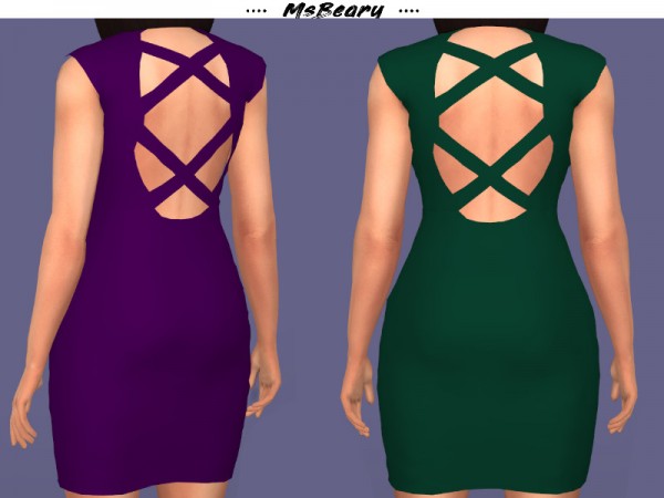  The Sims Resource: Criss cross Backless Dress by MsBeary