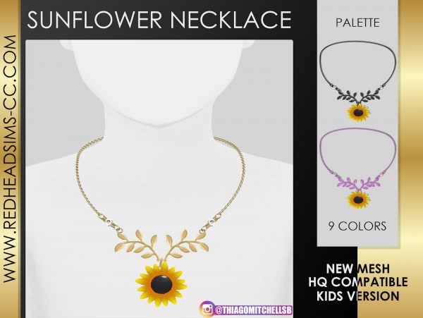  Red Head Sims: Sunflower necklace