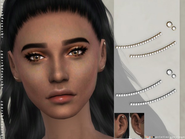  The Sims Resource: Pristine Earrings by Christopher067