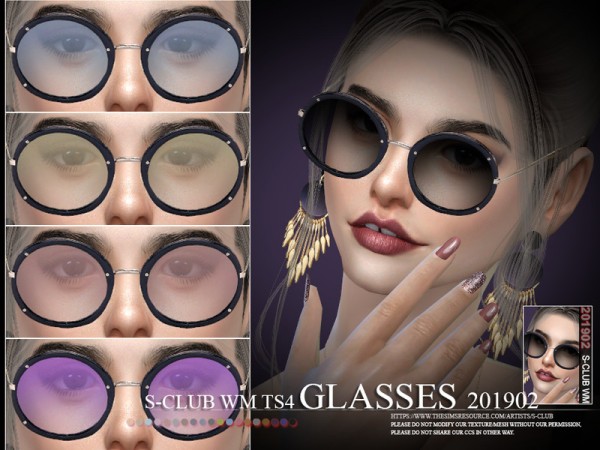  The Sims Resource: Glasses 201902 by S Club