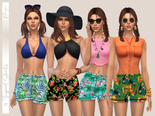  The Sims Resource: Tropical Shorts by Paogae