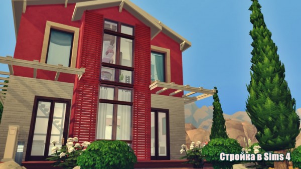  Sims 3 by Mulena: Modern house Red