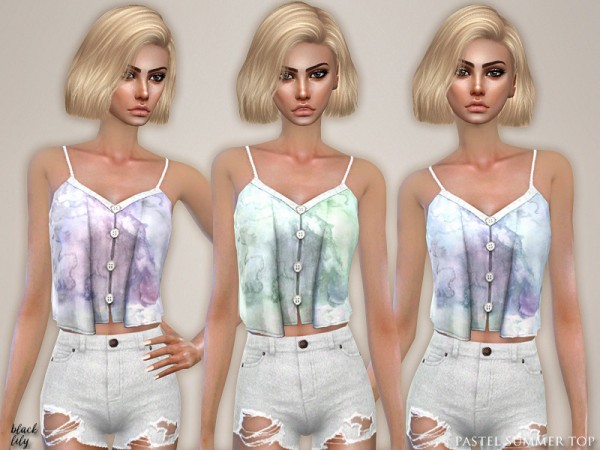  The Sims Resource: Pastel Summer Top by Black Lily