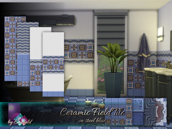  The Sims Resource: Ceramic Field Tile in steel blue by emerald