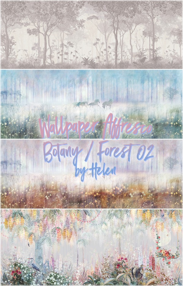  Helen Sims: Wallpaper Affresco Botany/Forest 02