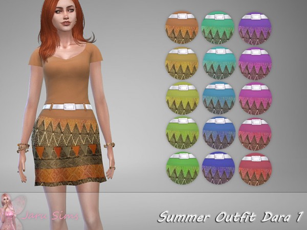  The Sims Resource: Summer Outfit Dara 1 by Jaru Sims