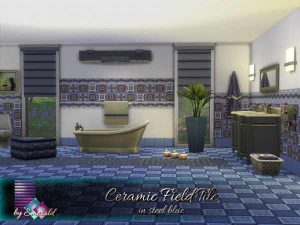  The Sims Resource: Ceramic Field Tile in steel blue by emerald