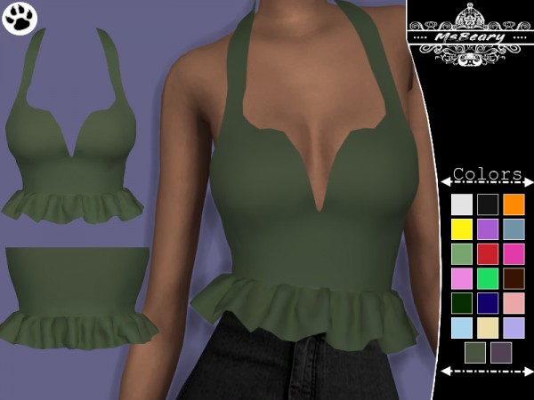  The Sims Resource: Strapped Ruffle Top by MsBeary