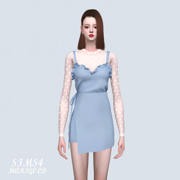  SIMS4 Marigold: Lovely Wrap Mini Dress