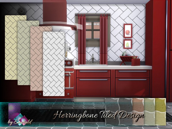  The Sims Resource: Herringbone Tiled Design by emerald