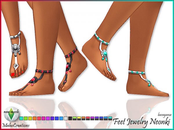  The Sims Resource: Feet Jewelry Neonki by MahoCreations