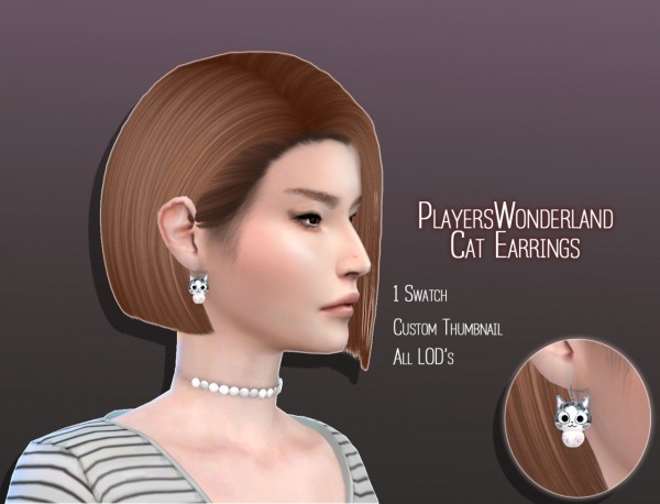  Players Wonderland: Cat earrings