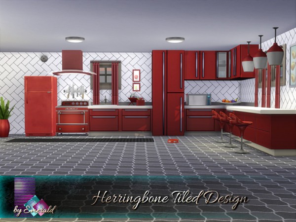  The Sims Resource: Herringbone Tiled Design by emerald