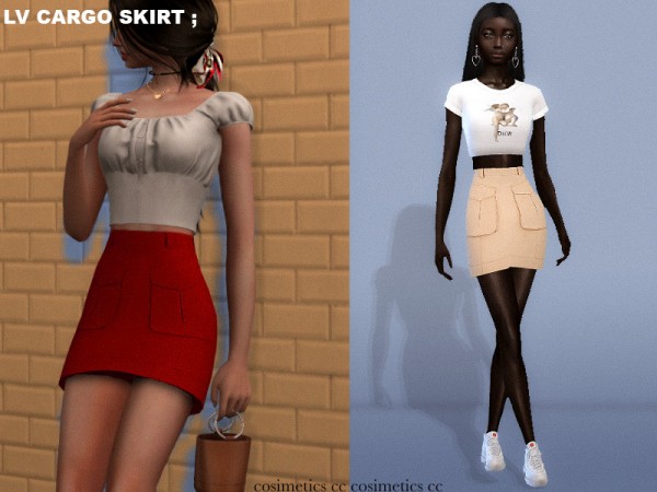  The Sims Resource: lv cargo skirt by cosimetics