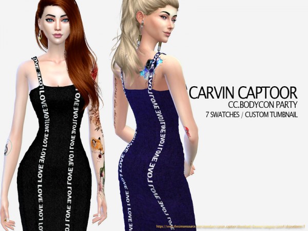  The Sims Resource: Bodycon Party Dress by carvin captoor