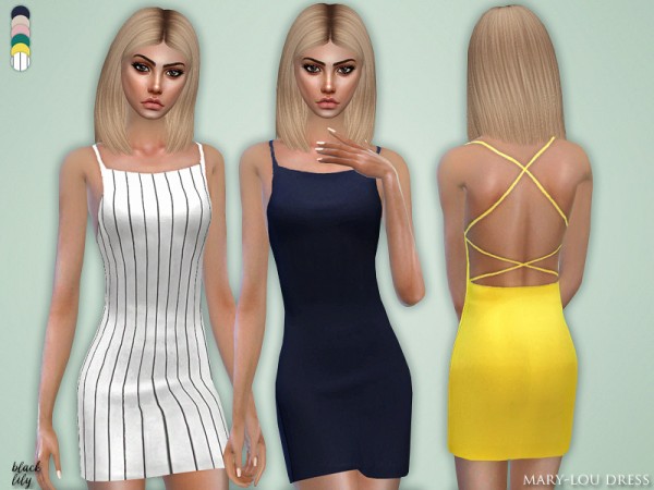  The Sims Resource: Mary Lou Dress by Black Lily