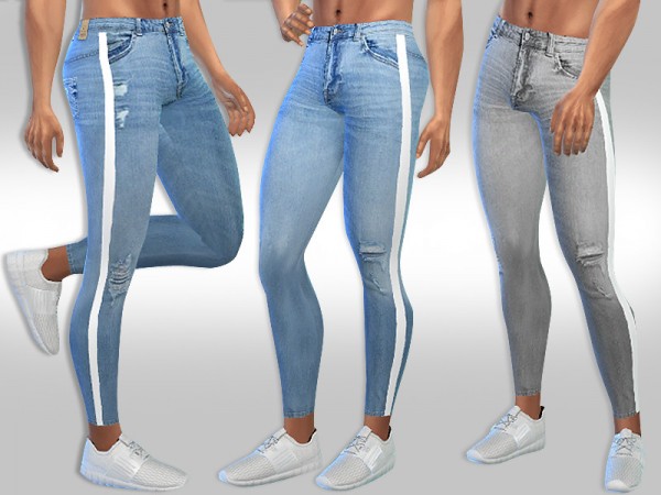  The Sims Resource: Strip Line Fashion Ripped Jeans by Saliwa
