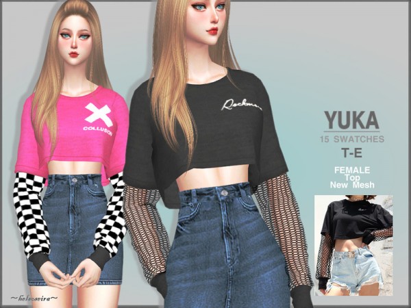  The Sims Resource: YUKA   2 layers Top by Helsoseira